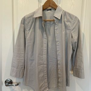 J Crew women’s button down collared shirt white stripes good condition size s
